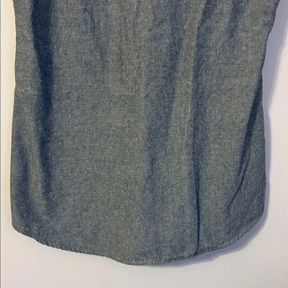 Mud Pie Blue Chambray Sleeveless Ruffle Collar Tunic Top size L (12-14) - Picture 12 of 15